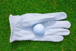 golf glove with golf ball
