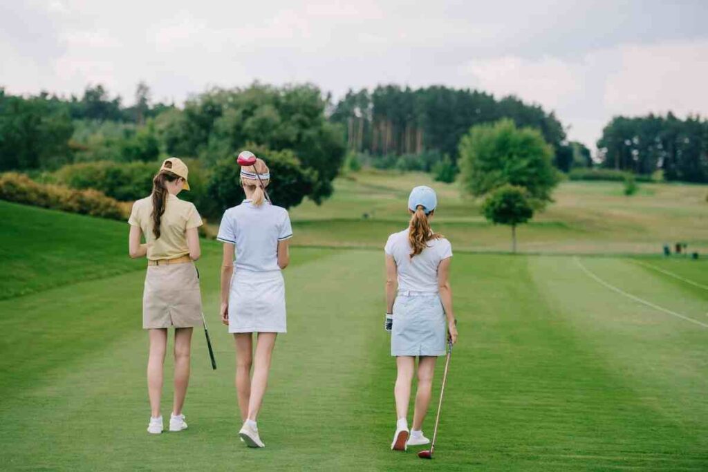 women dressed in trendy golf attire