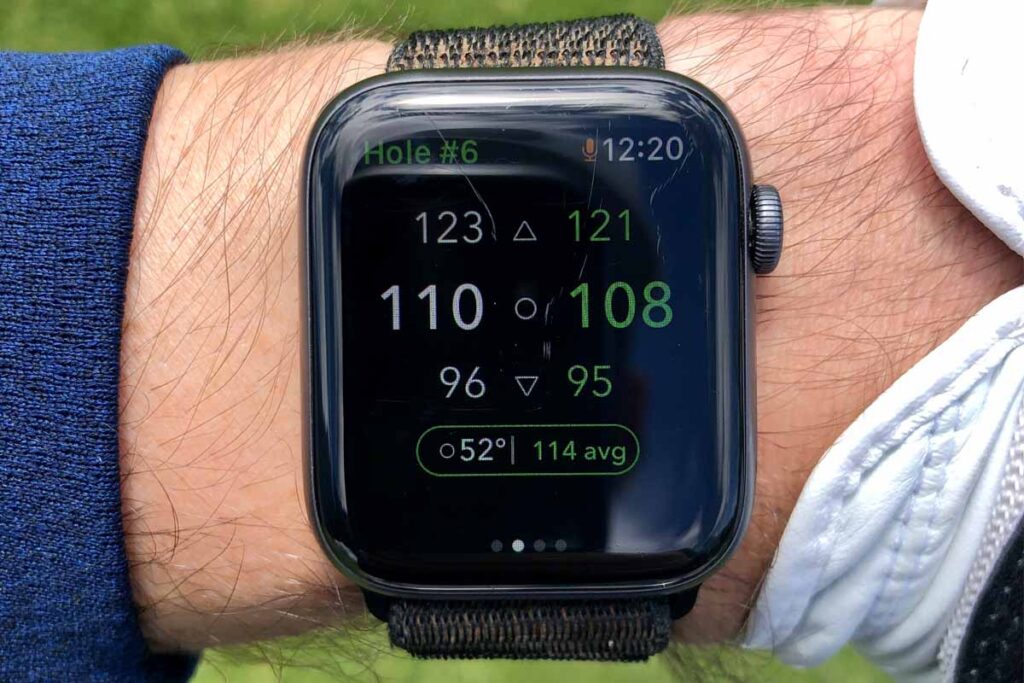 apple watch golf app on wrist