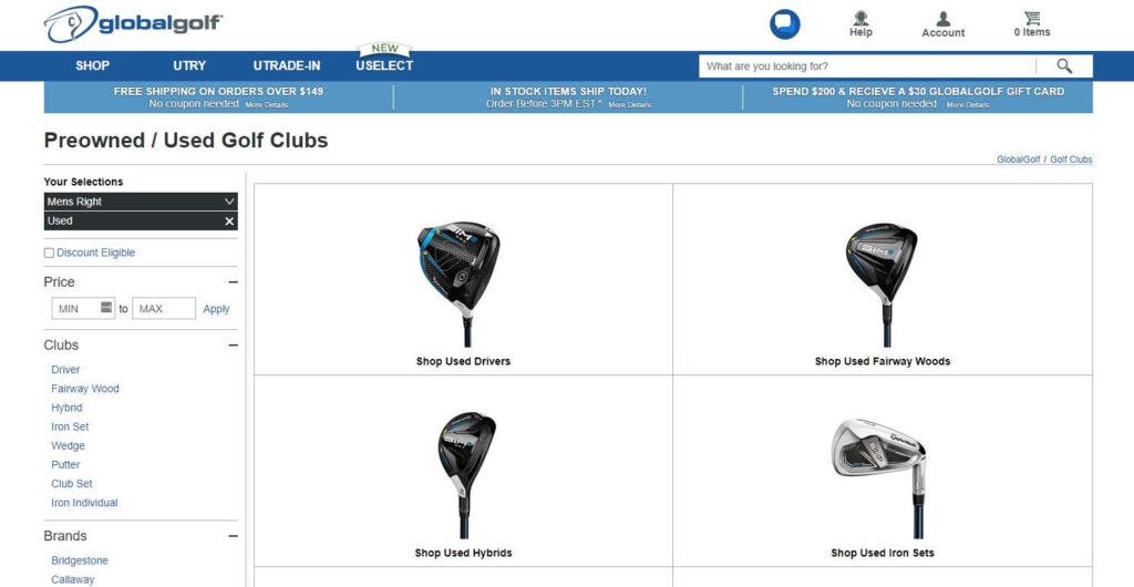global golf used golf clubs